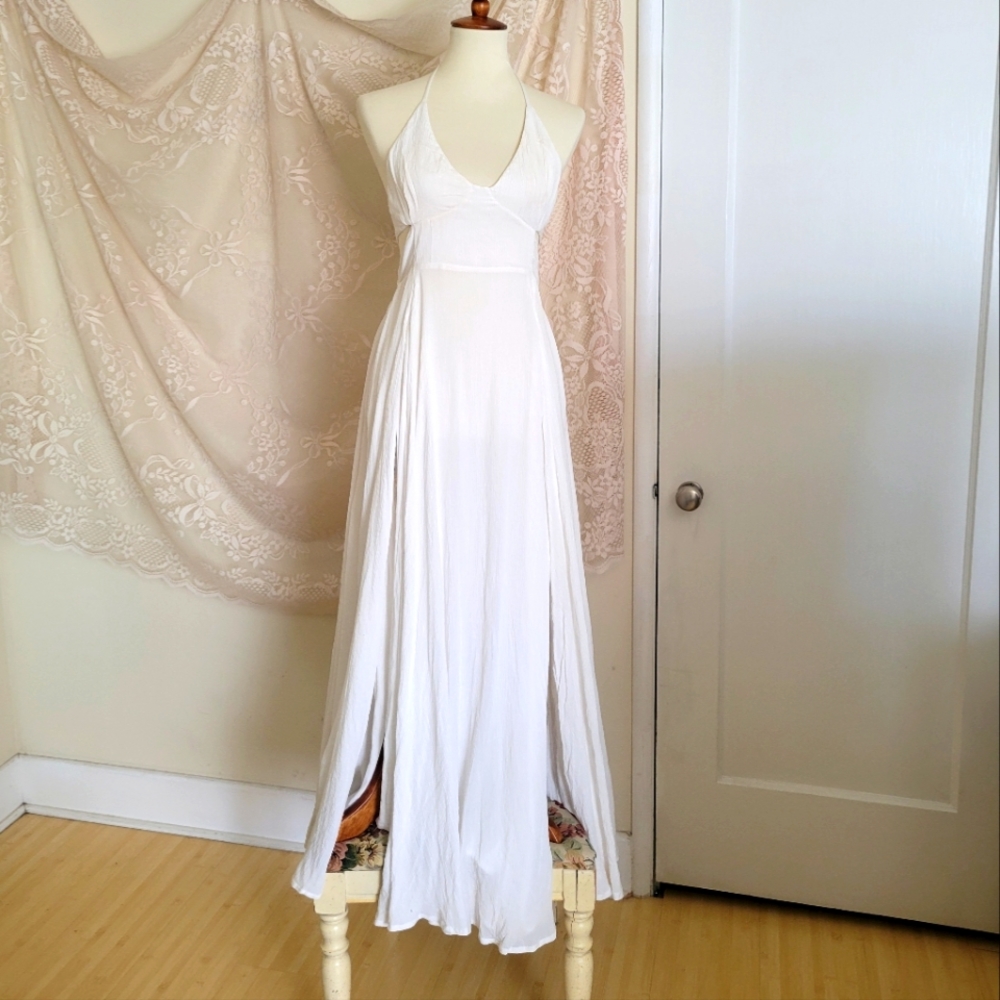 Free People white halter dress